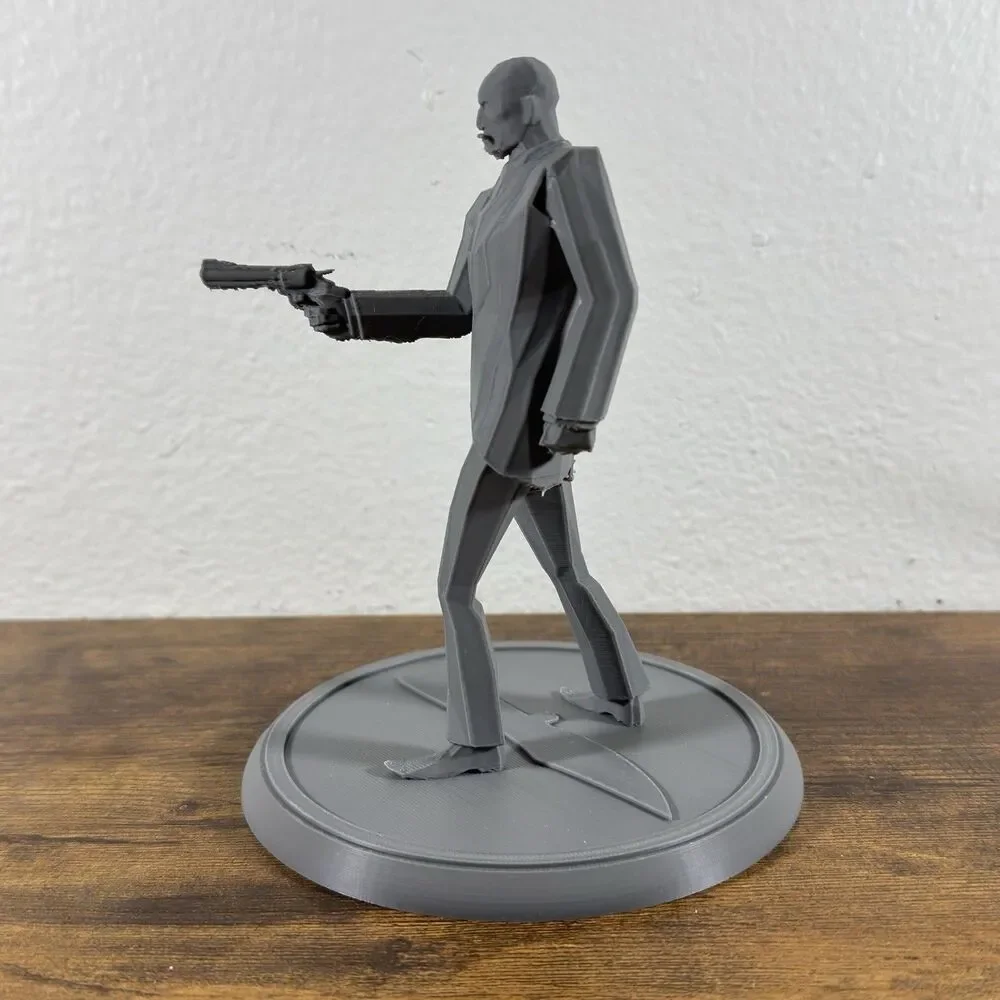 Team Fortress 2 Spy Figurine | 3D Printed Low Poly TF2 Spy Model 6in Prototype